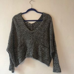 Cropped Off-The-Shoulder Slouchy Sweater